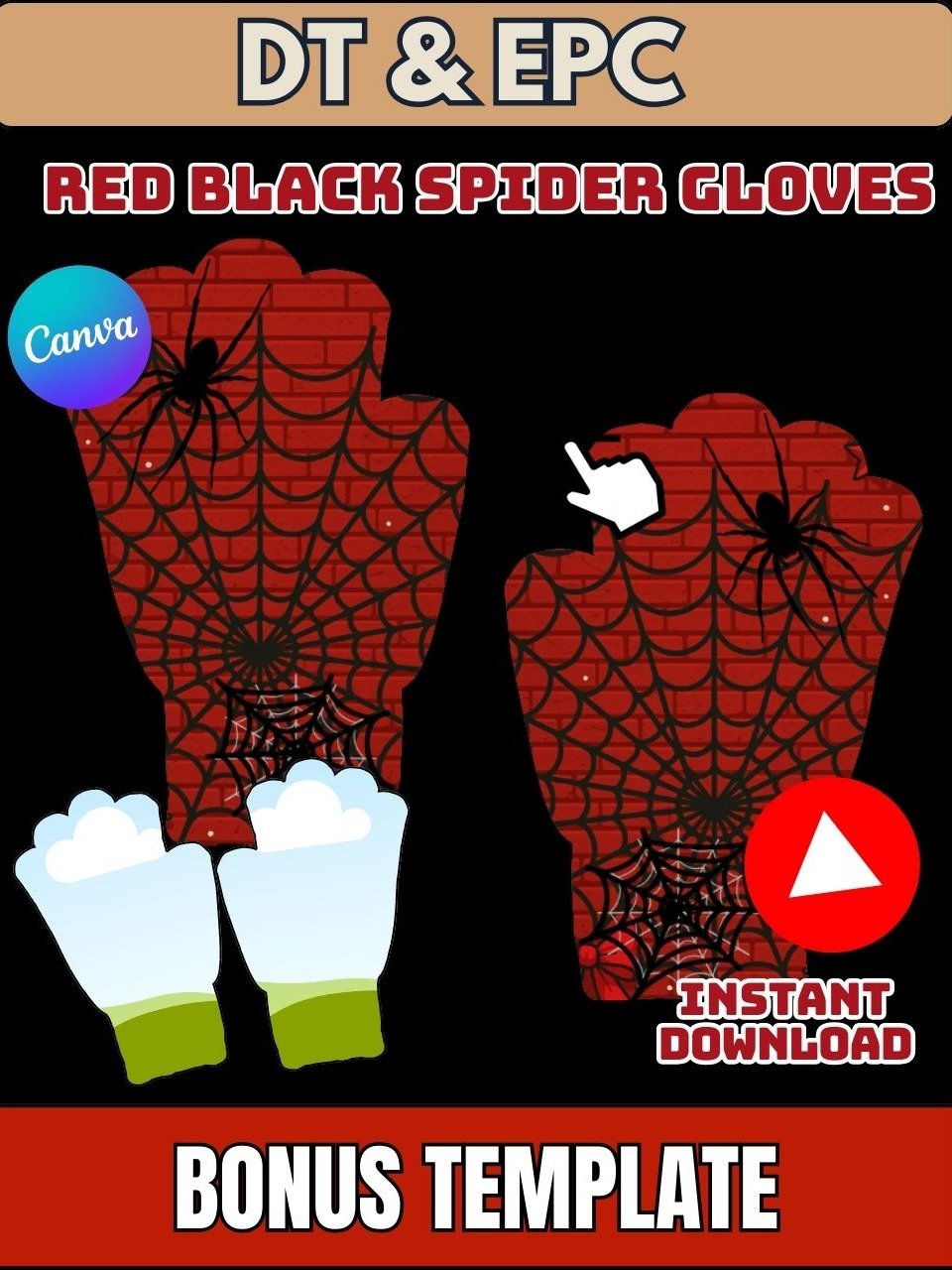 30 Plus DT and EPC Crafters Holiday Sublimation Glove Templates product image (3)