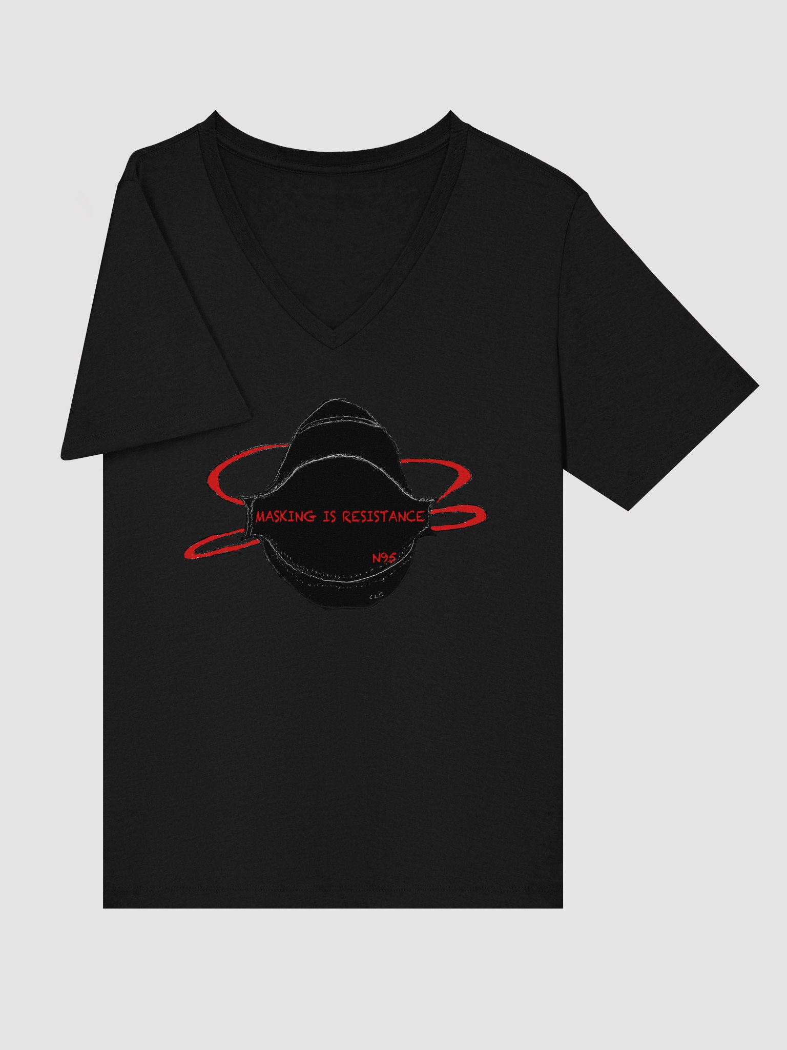Masking Is Resistance Relaxed V-Neck Tee product image (25)