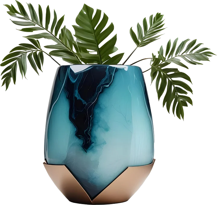 Lagoon Reverie – Coastal Luxe Spa Decor Vase png product image (1)