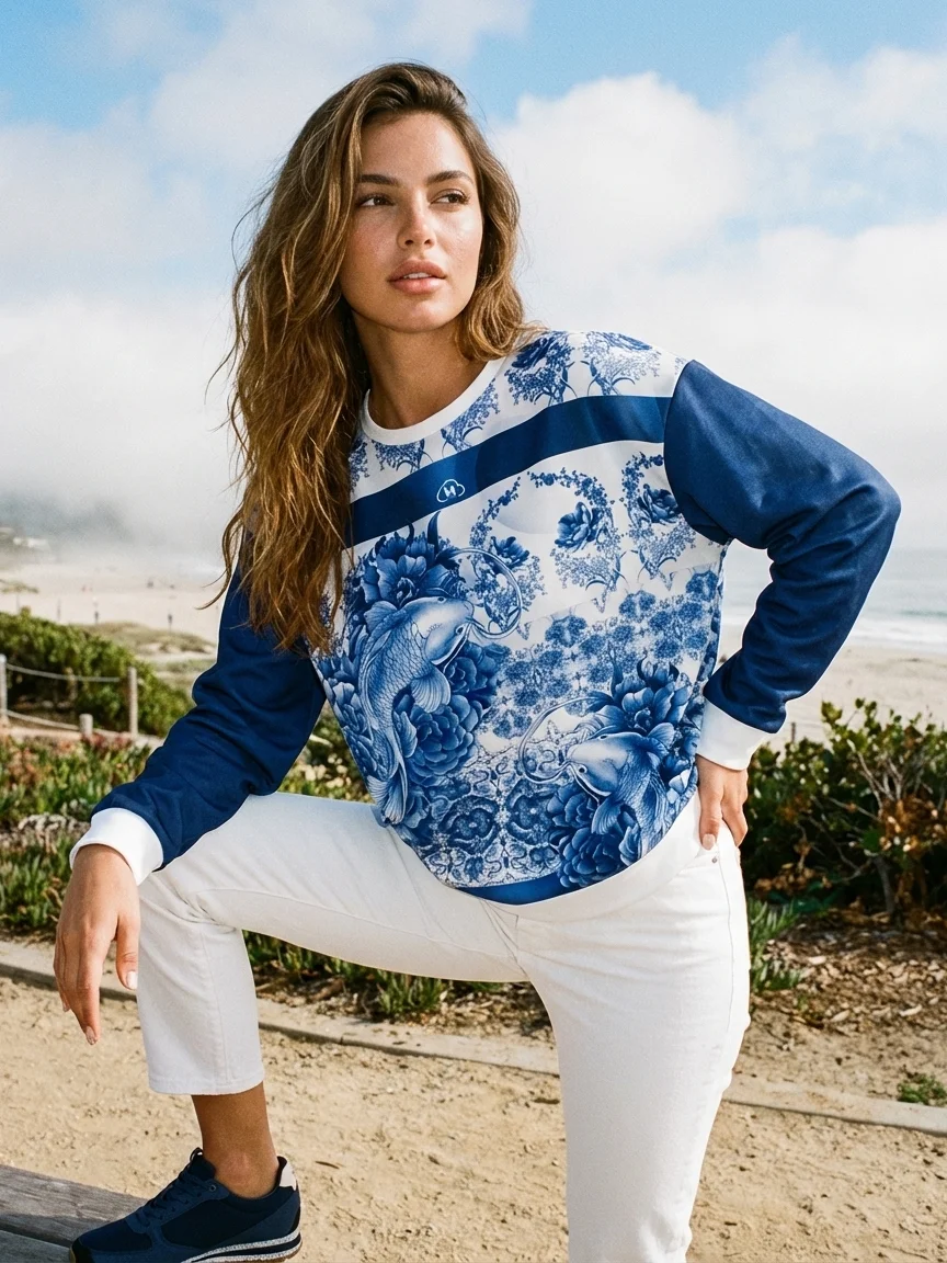 Koi-Porcelain-Recycled Unisex Sweatshirt product image (12)