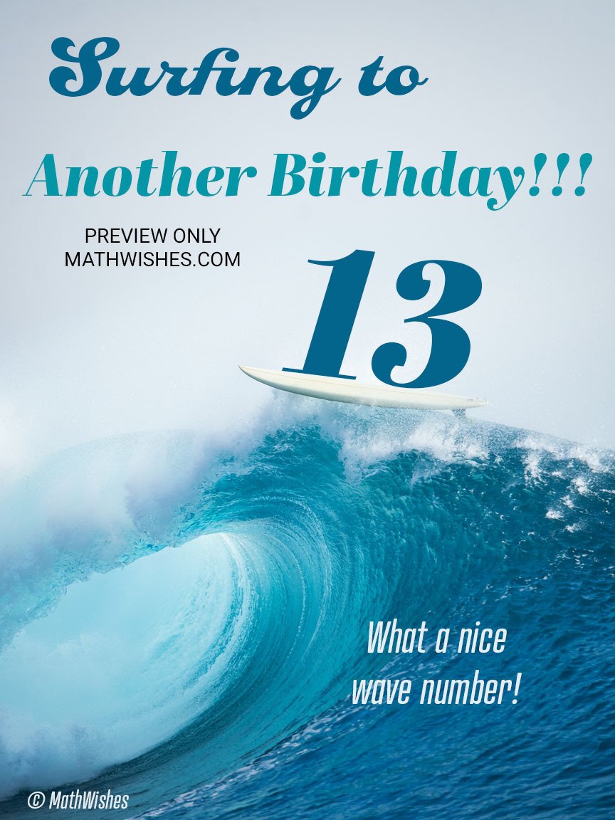 13th Birthday Card - Wave Number product image (1)