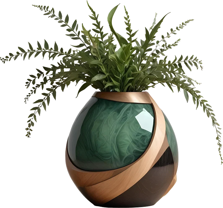 Luxe Botanique – Verdant Harmony Vase PNG product image (1)