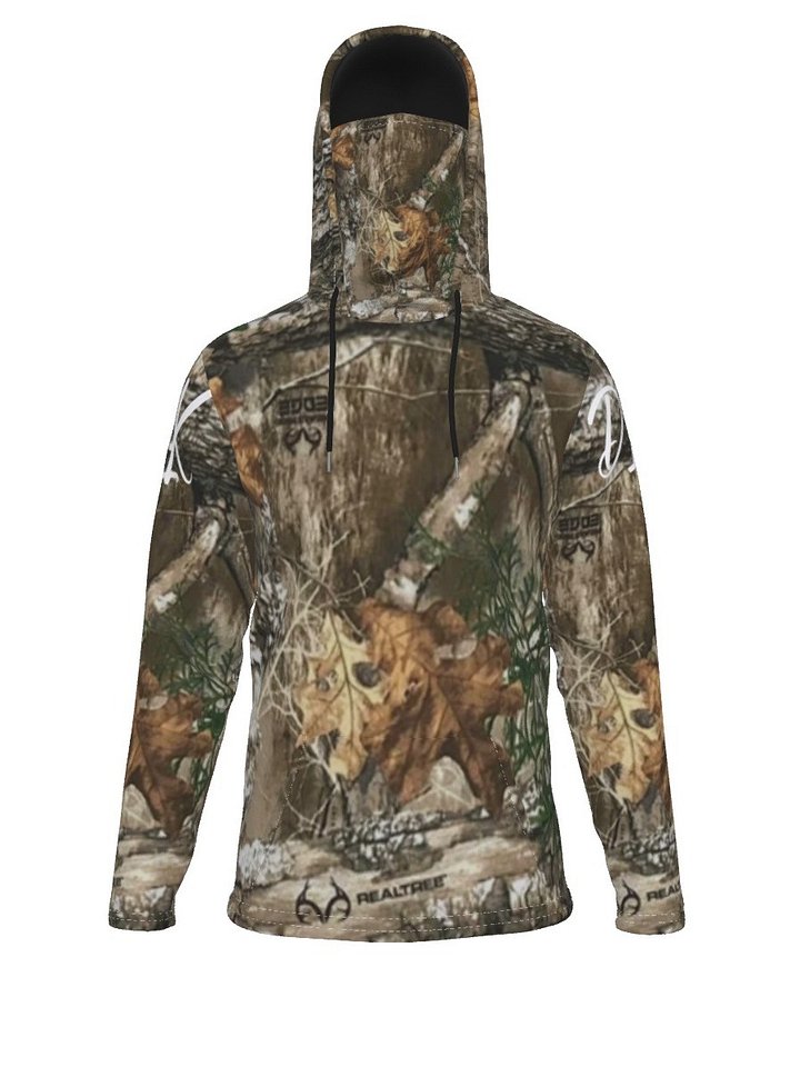 All-Over Camo Print Men's Heavy Fleece Hoodie With Mask product image (2)
