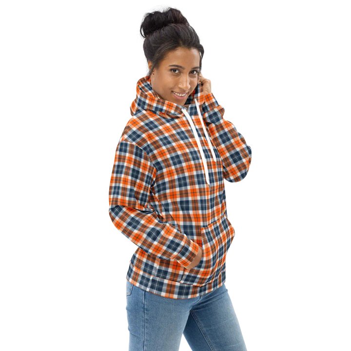 Orange and Blue Sporty Plaid Hoodie product image (1)