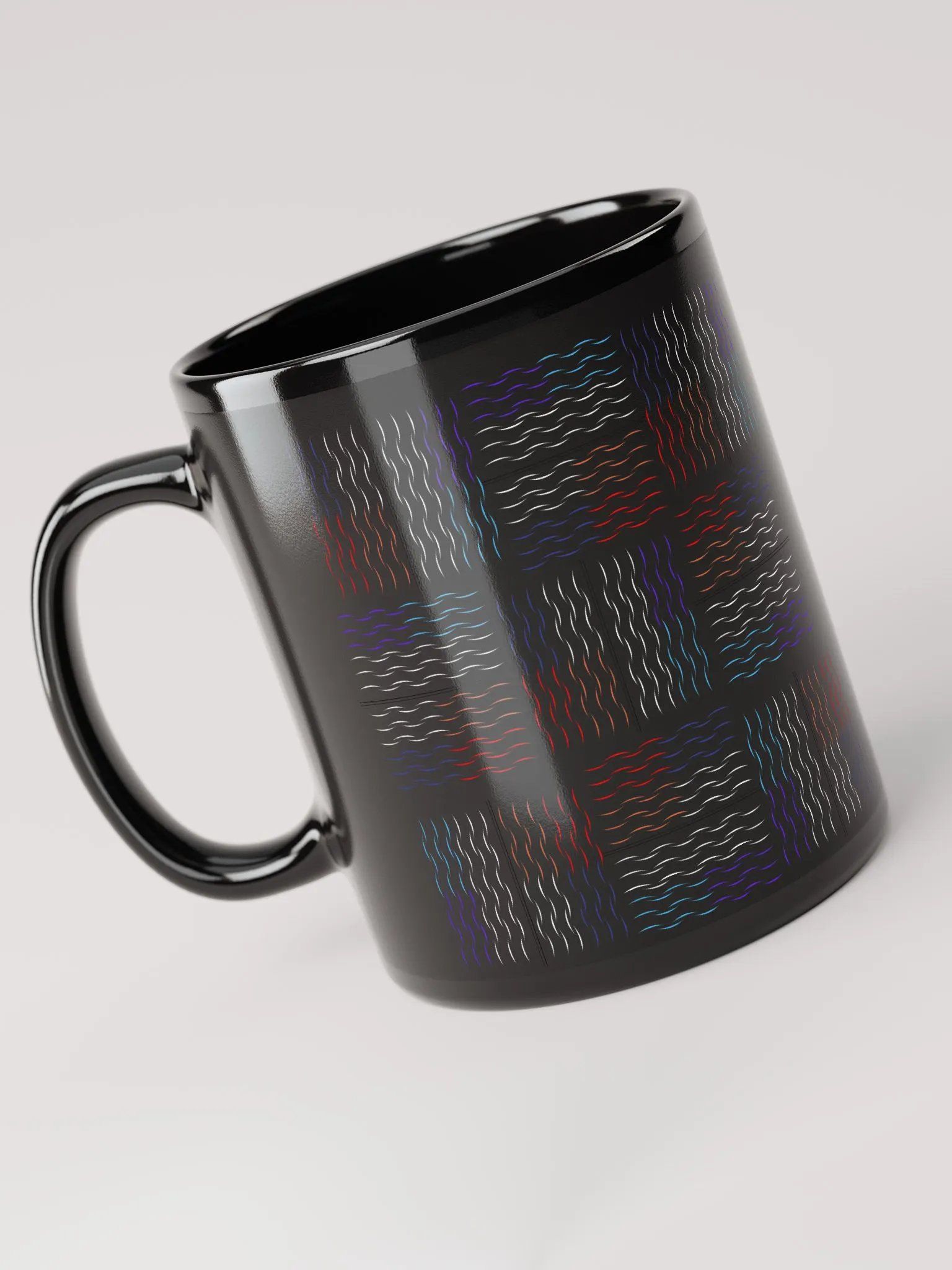Colorful Squiggley Lines Artistic Design Black Mug product image (10)