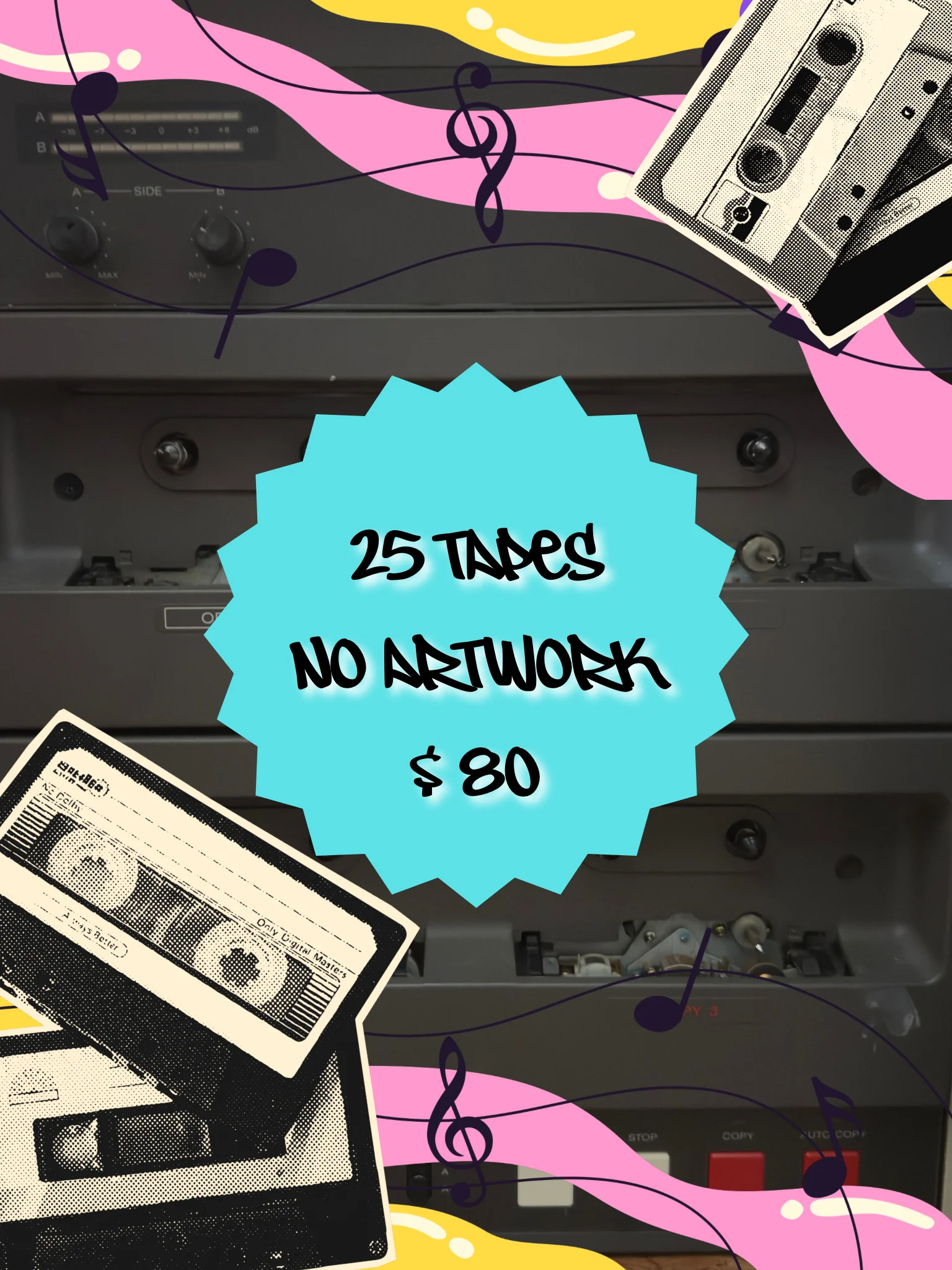 Cassette Dubbing Package: 25 Tapes / NO ARTWORK product image (1)