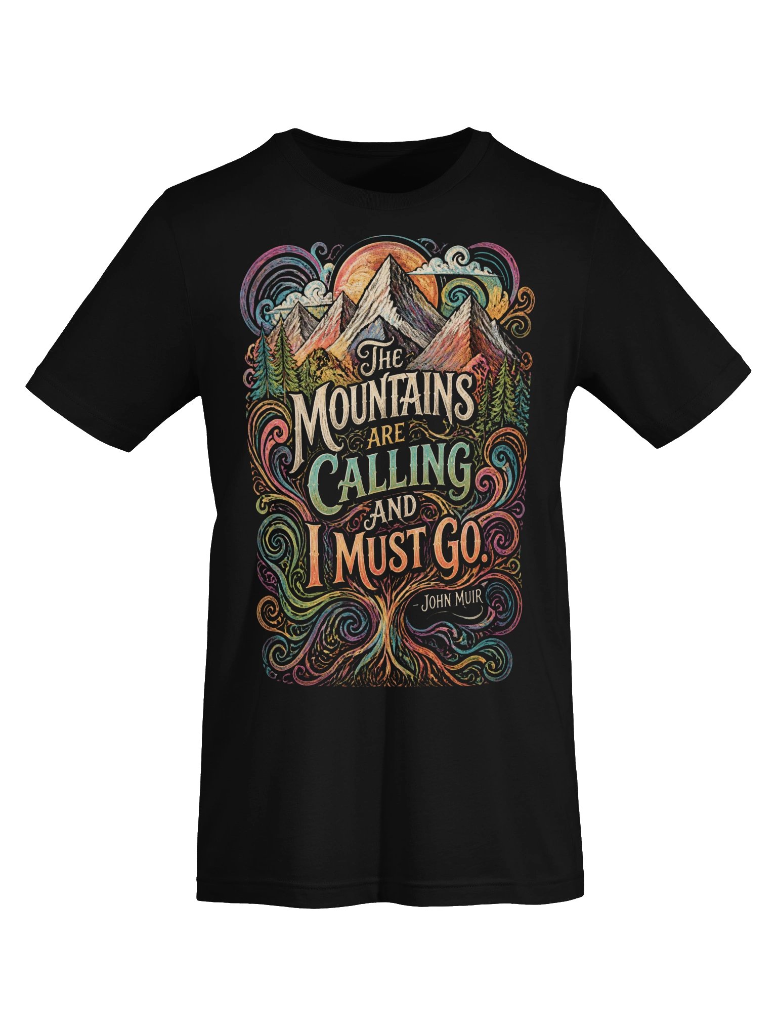 John Muir Mountains Are Calling Shirt, Psychedelic Nature Lover Tee product image (6)