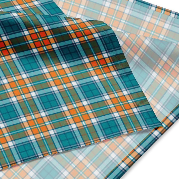 Turquoise and Orange Sporty Plaid Bandana product image (2)