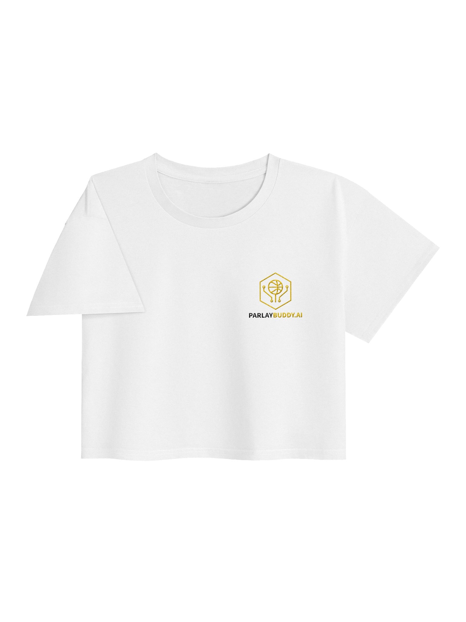 LA Apparel Womens Ribbed Baby Tee Crop Top - Gold Emblem product image (6)