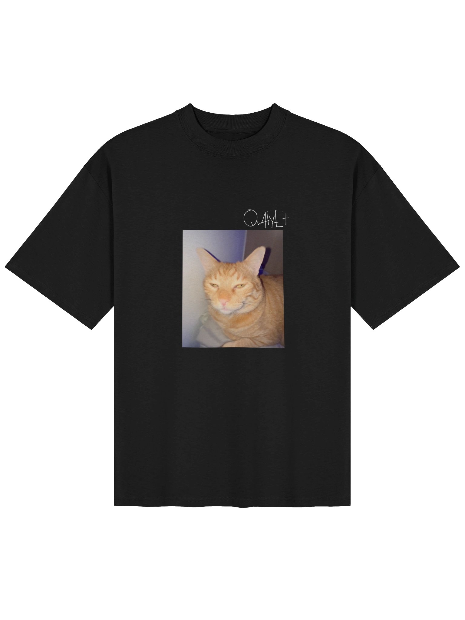 QWHYET LITTY KITTY Oversized Tee (WHITE LOGO) product image (1)