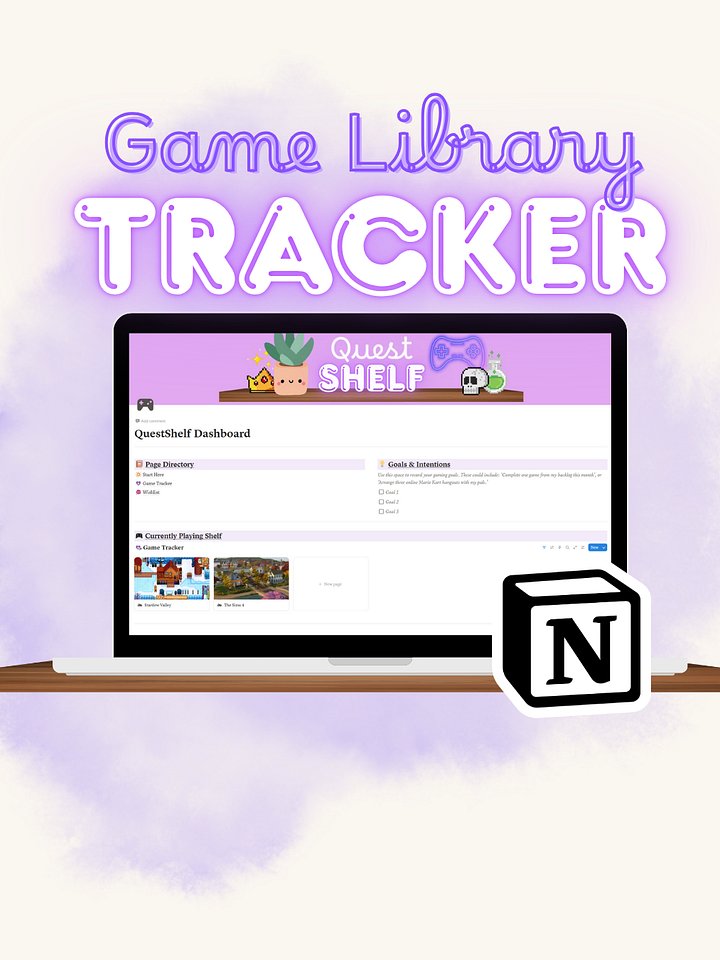 QuestShelf | Notion Gaming Library For Intentional Players product image (1)