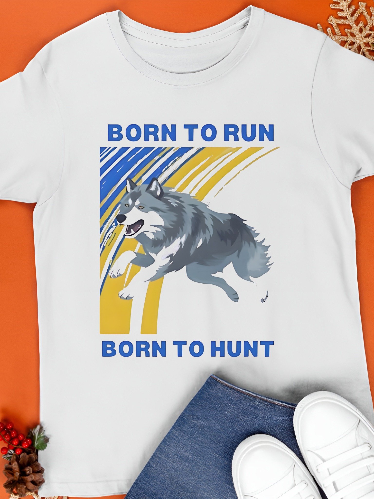Wolf Born To Run Born To Hunt Shirt product image (1)