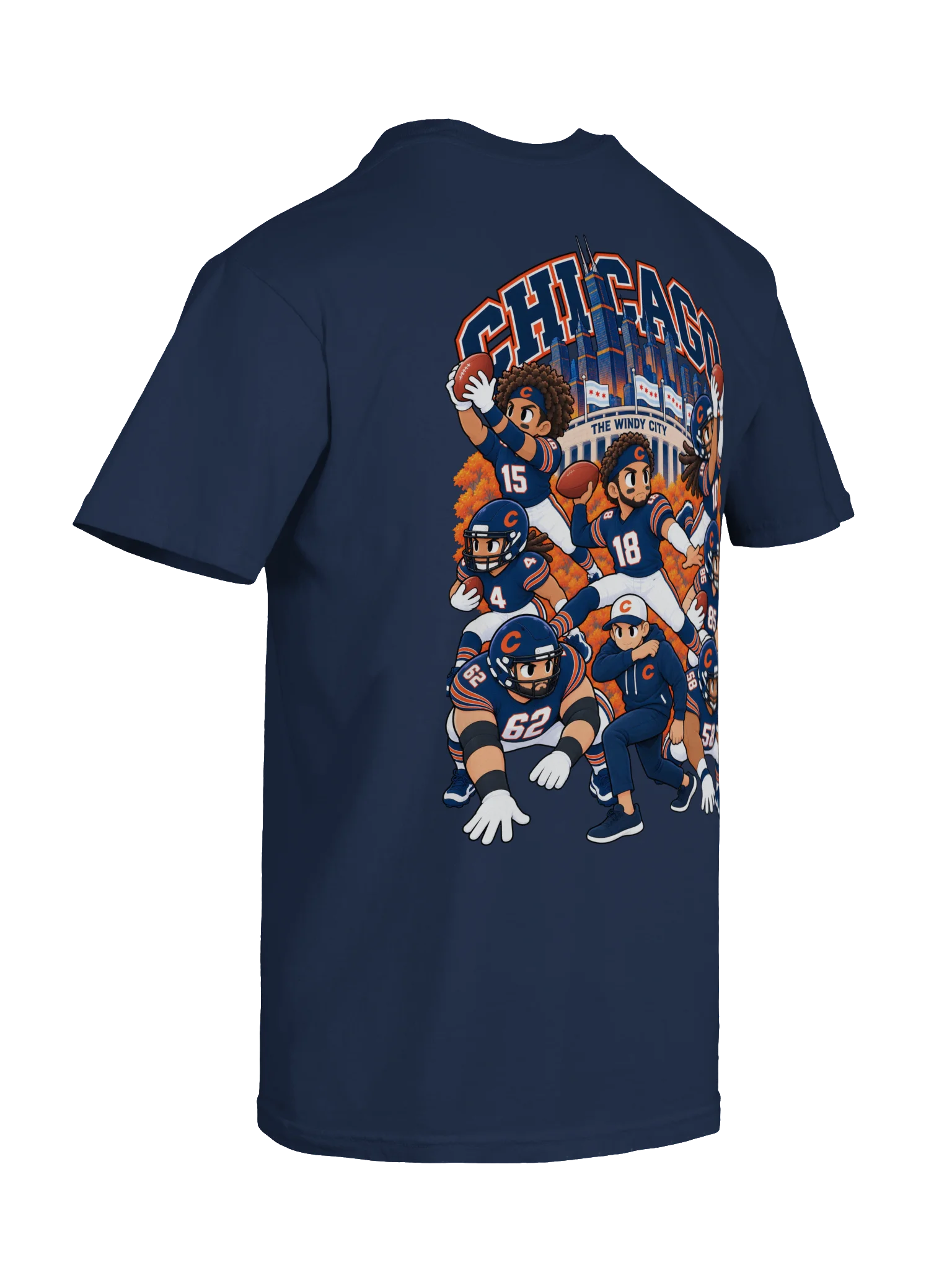 Chicago Football 2026 Animated Player Back Print T-Shirt product image (12)