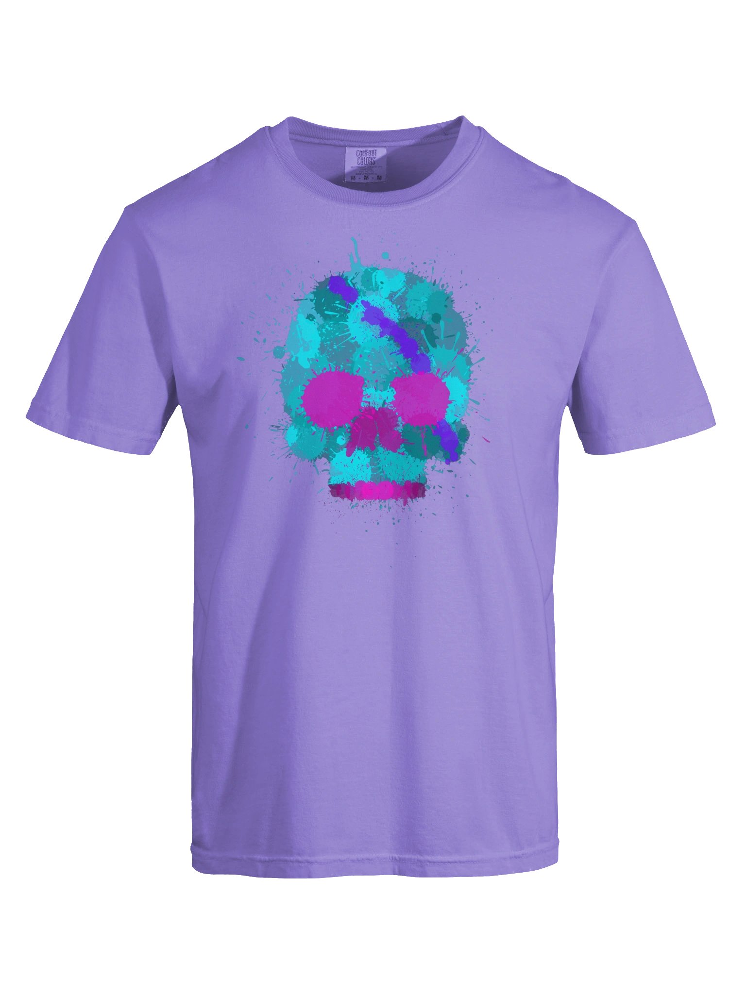 Teal Splatter Skull Tee product image (29)