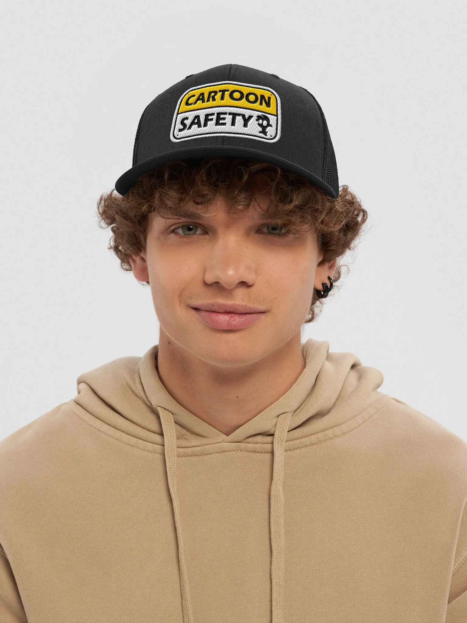 Cartoon Safety Logo Trucker Hat product image (14)