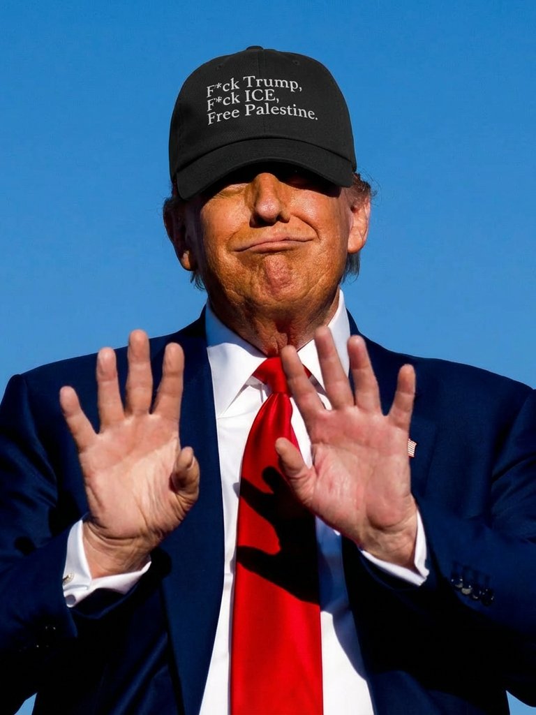 fuck trump fuck ice free palestine hat product image (2)