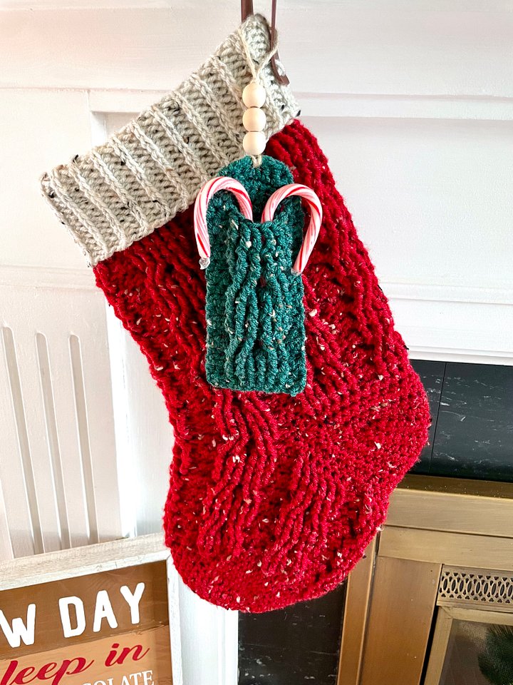 Cable Twist Christmas Candy Cane Holder Crochet Pattern | Instant PDF download with Chart and Photo Tutorial product image (2)