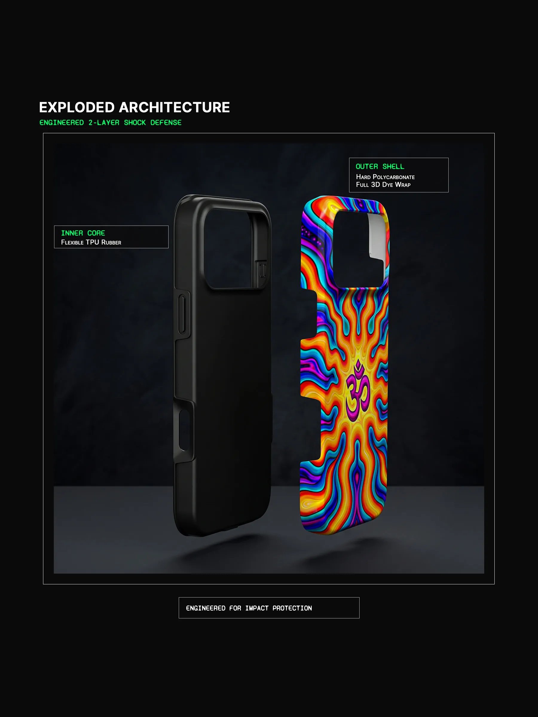 Artifact 02: Liquid Aum Flame - Dual-Layer Tough Phone Case product image (2)