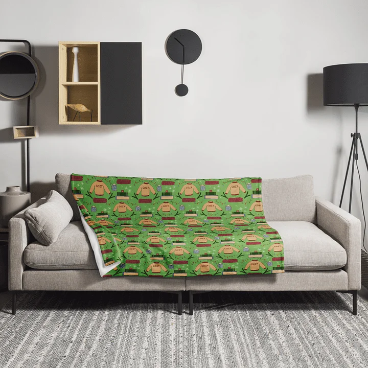 Cozy Winter in Green Throw Blanket product image (3)