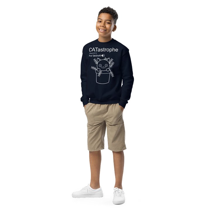CATastrophe (Cat in Plant Pot) - Unisex Youth Sweatshirt product image (3)
