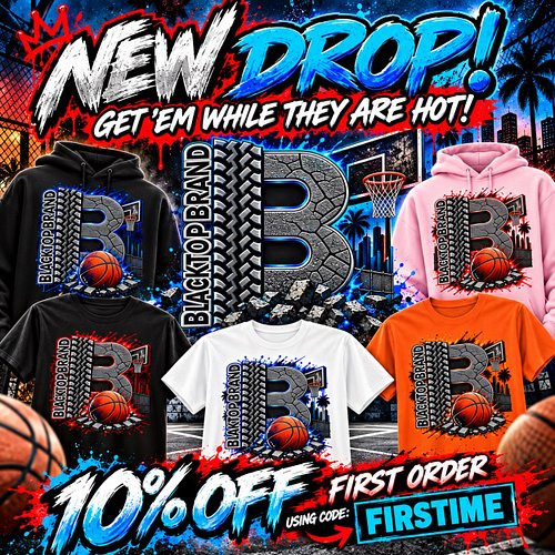 🚨🔥 NEW DROP ALERT! 🔥🚨

Fresh Blacktop Brand gear just landed! 🏀💥
Get ’em while they’re HOT!

💰 10% OFF your first order
Use c...