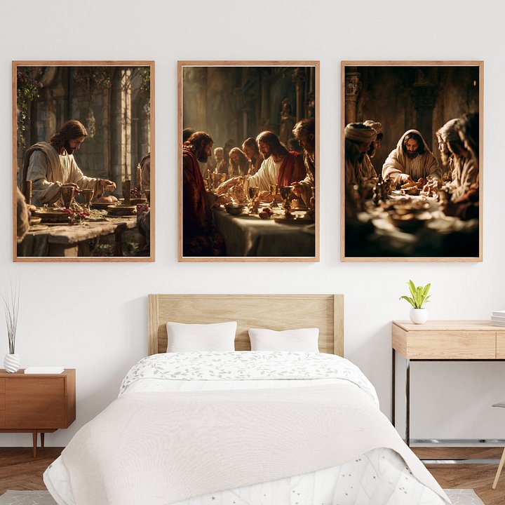 Last Supper Wall art Set| Modern Jesus Artwork |Digital Download | Christian Home Decor product image (2)