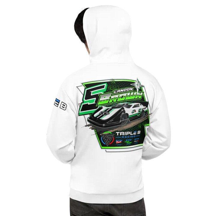 Landon Brown Late Model Hoodie (White) product image (1)