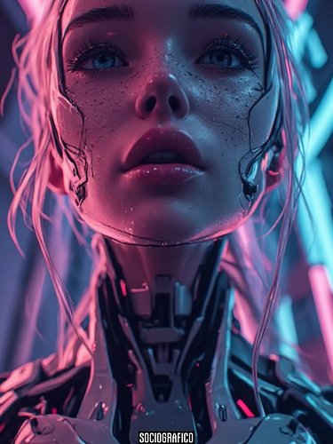 Beautiful portraits of cyborg women
•
#cyborgirl #CyberpunkAesthetics #cyberpunk #aiartwork #Sociografico