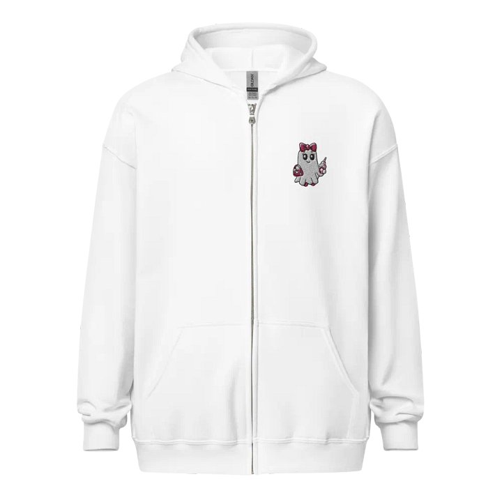 Cute Ghost Embroidered Zip Hoodie product image (1)