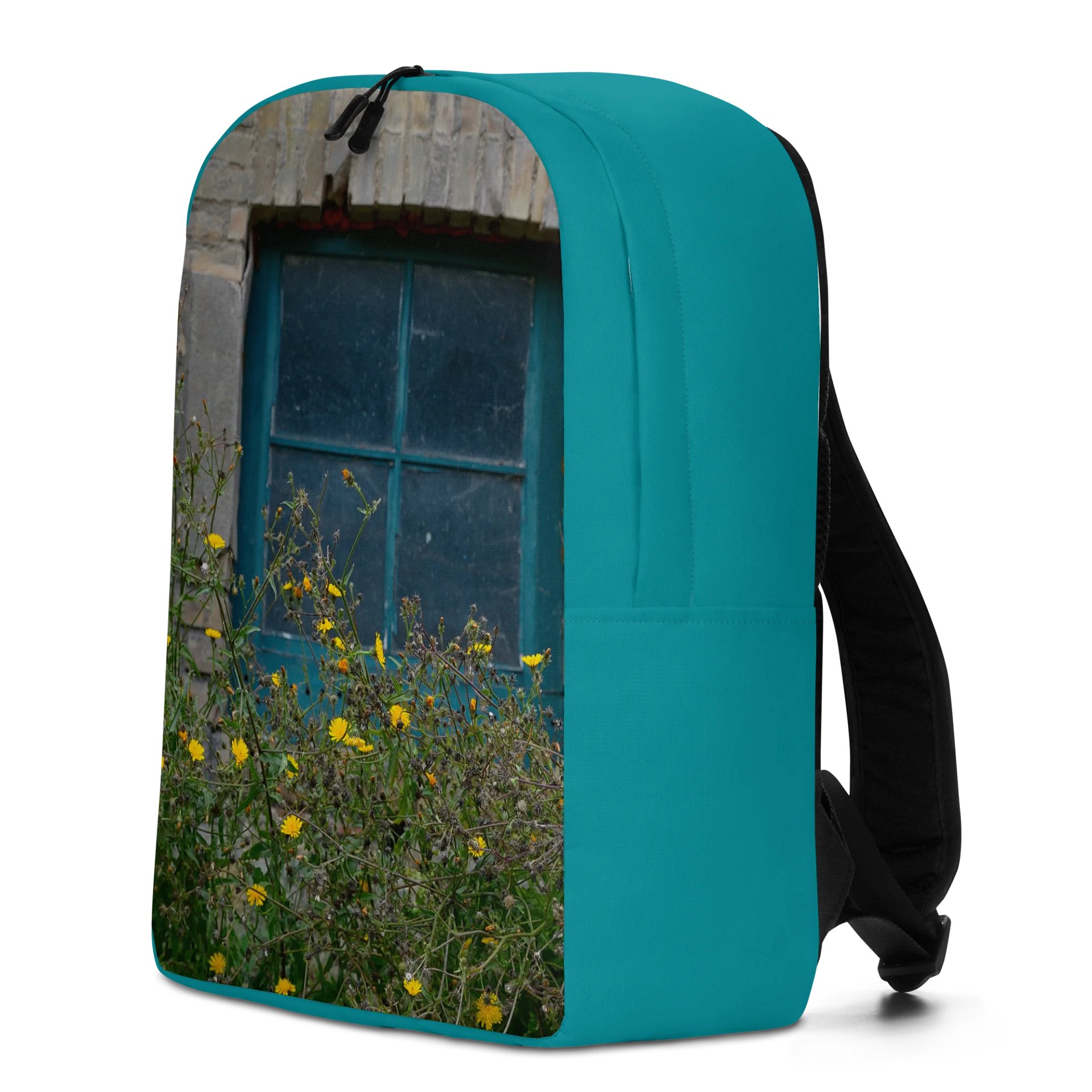 Design-backpack - Wildflowers in front of a vintage window (Dark Design) product image (4)