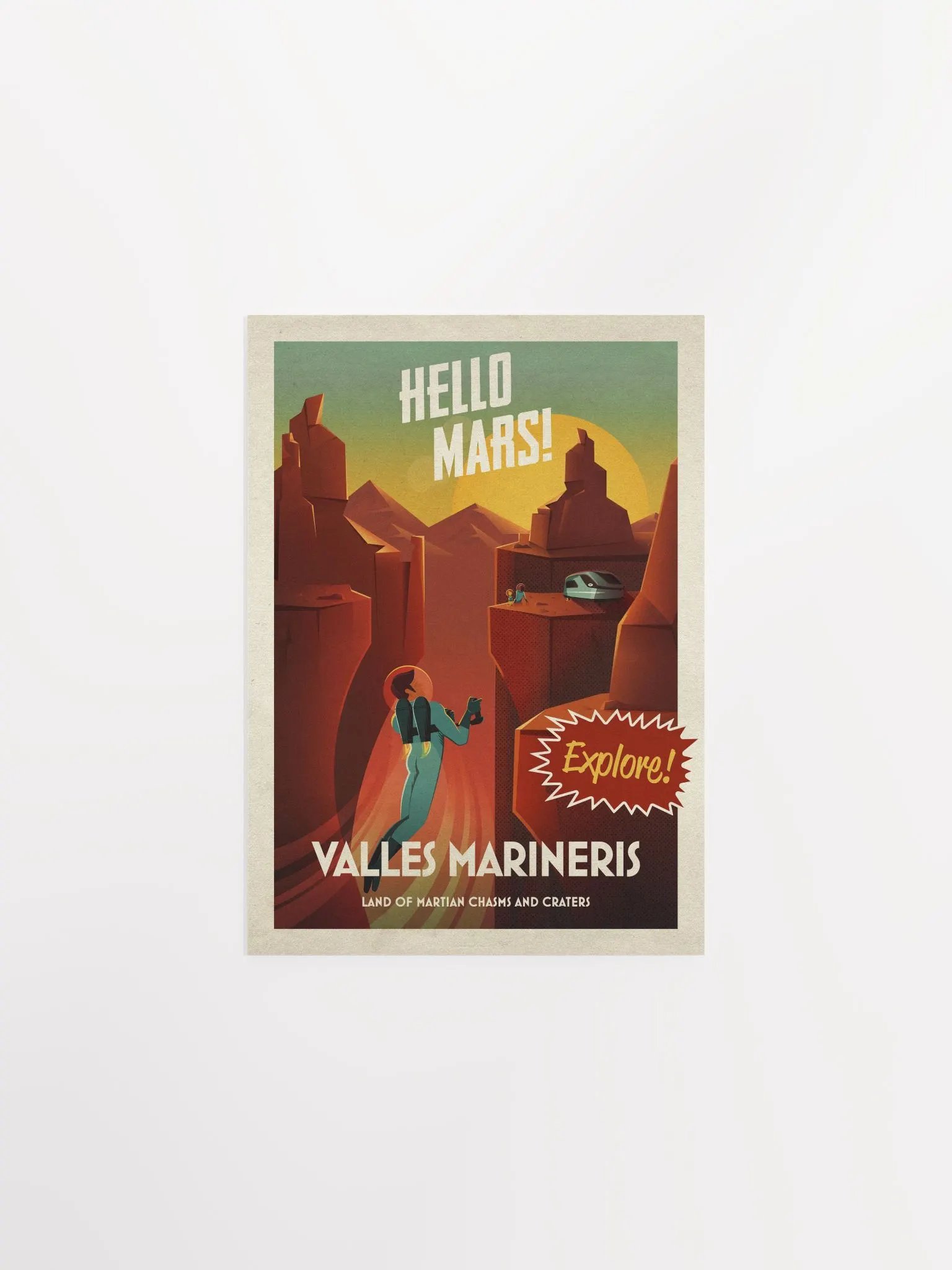 Hello Mars! Valles Marineris — Vintage space poster product image (9)