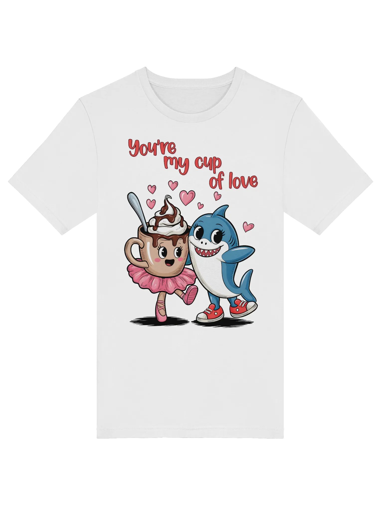 Tralalero Tralala and Cappuccina Ballerina – Cute Cartoon Couple Tee product image (3)