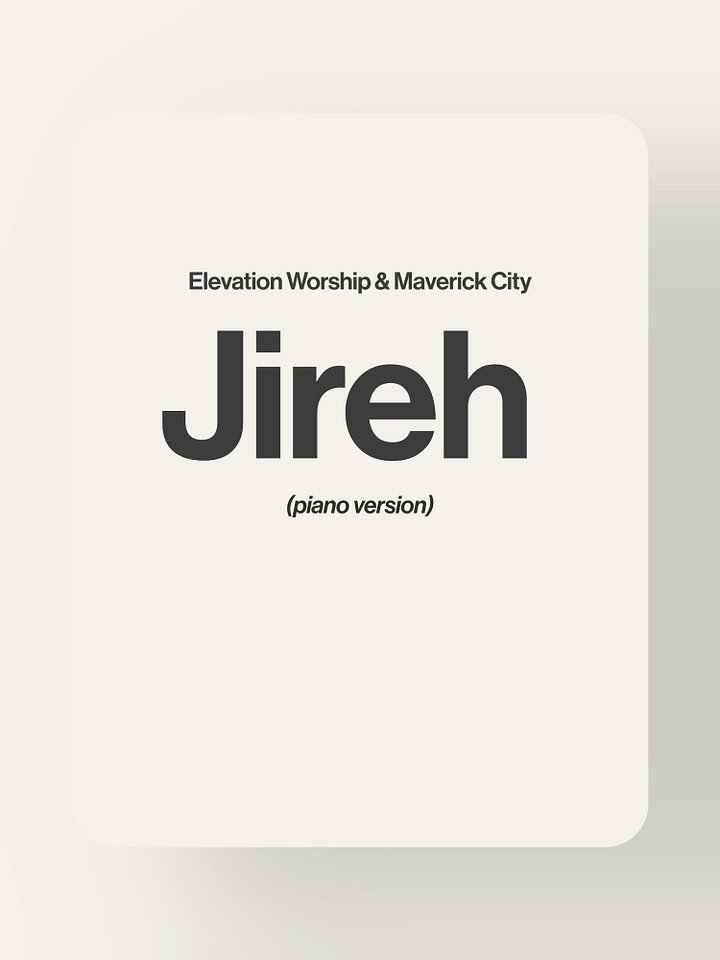 Jireh - Elevation Worship & Maverick City product image (1)