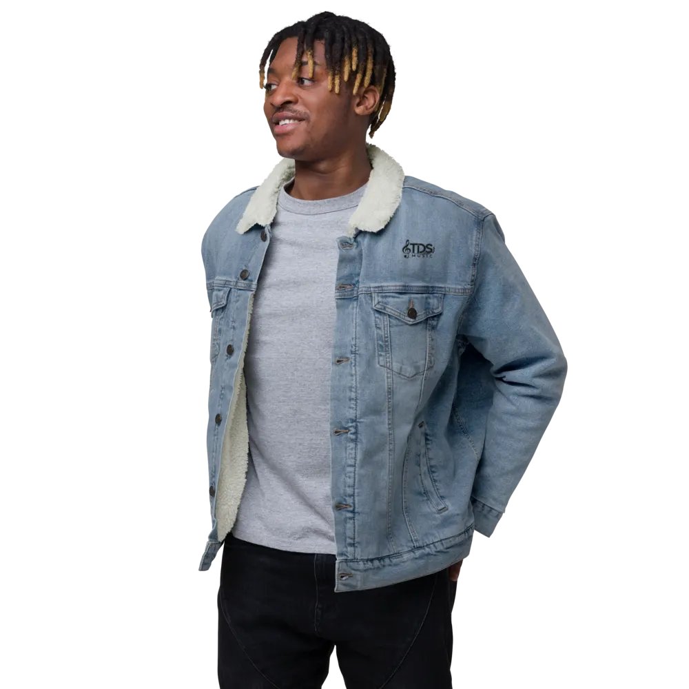 TDS Music Unisex Sherpa Denim Jacket with Musical Note Logo product image (1)