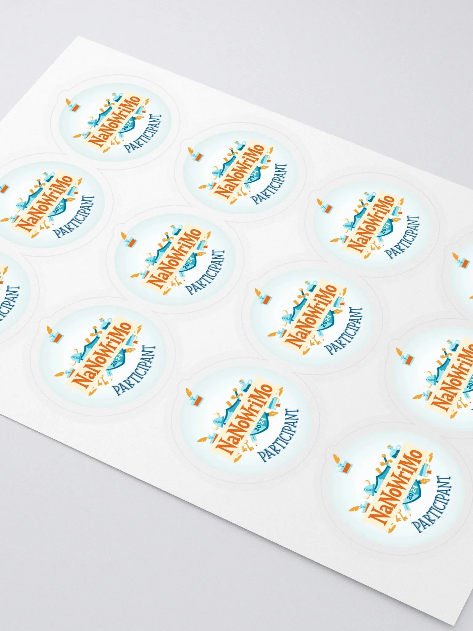 NaNoWriMo Participant Sticker Sheet (12 Stickers Per Sheet) | NaNoWriMo