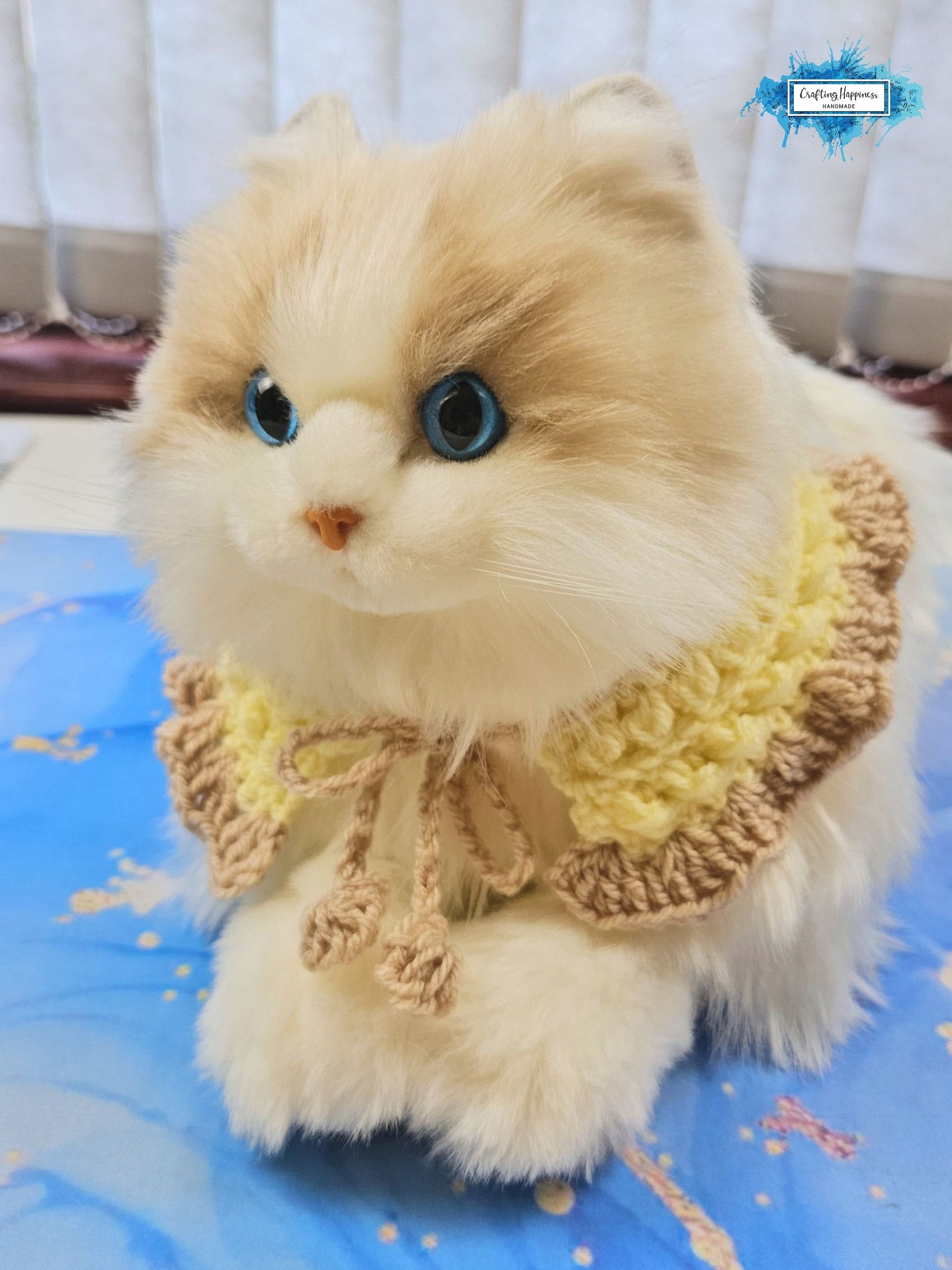 PATTERN + VIDEO | Ruffle Cat Collar Crochet Pattern PDF | Adjustable Cat Accessory | Moon Fern Stitch | Scrap Yarn Project product image (6)