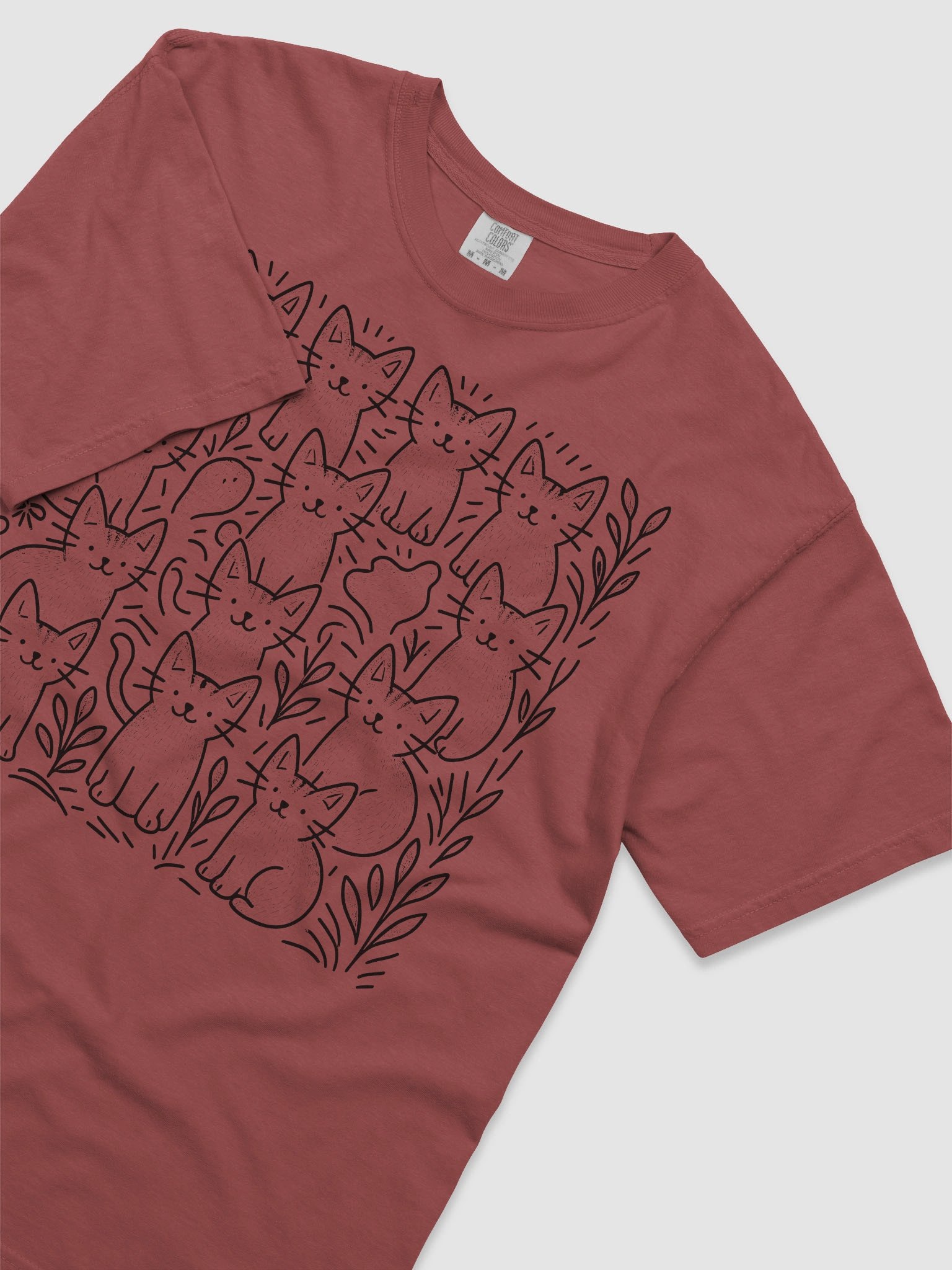 Whimsical cats and Florals T-Shirt product image (2)