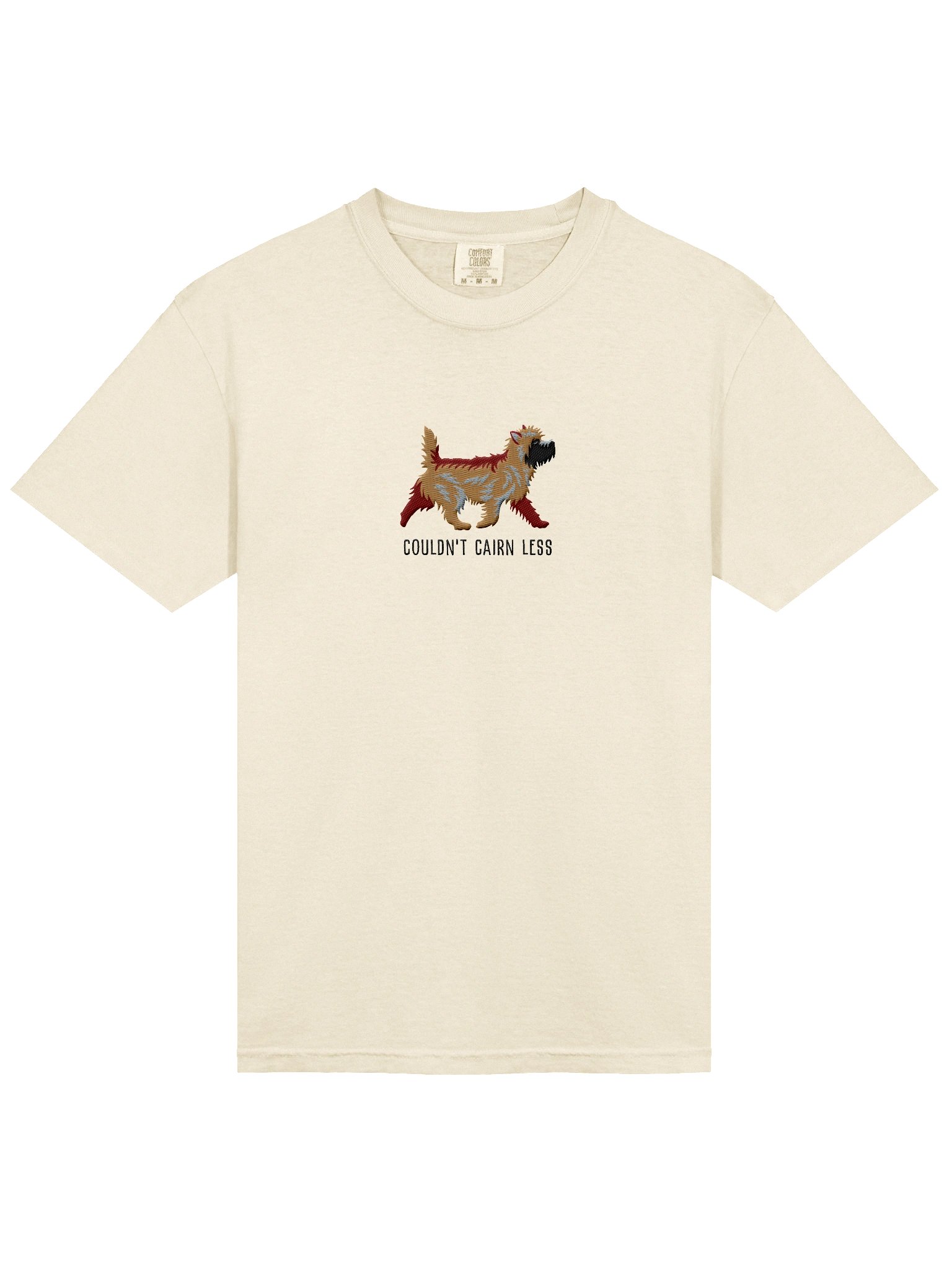 Couldn't Cairn Less T-Shirt(Embroidered) of a Cairn Terrier(Tan) product image (6)