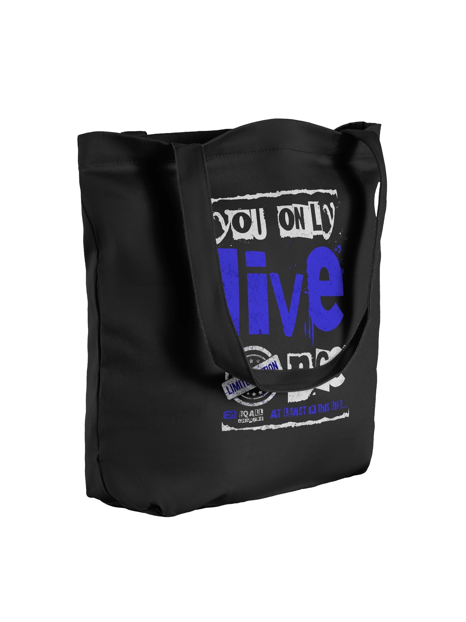 You Only Live Once! ECO Tote-bag_ R3CVR.i mode by EQALL® Essentials_Blue product image (2)