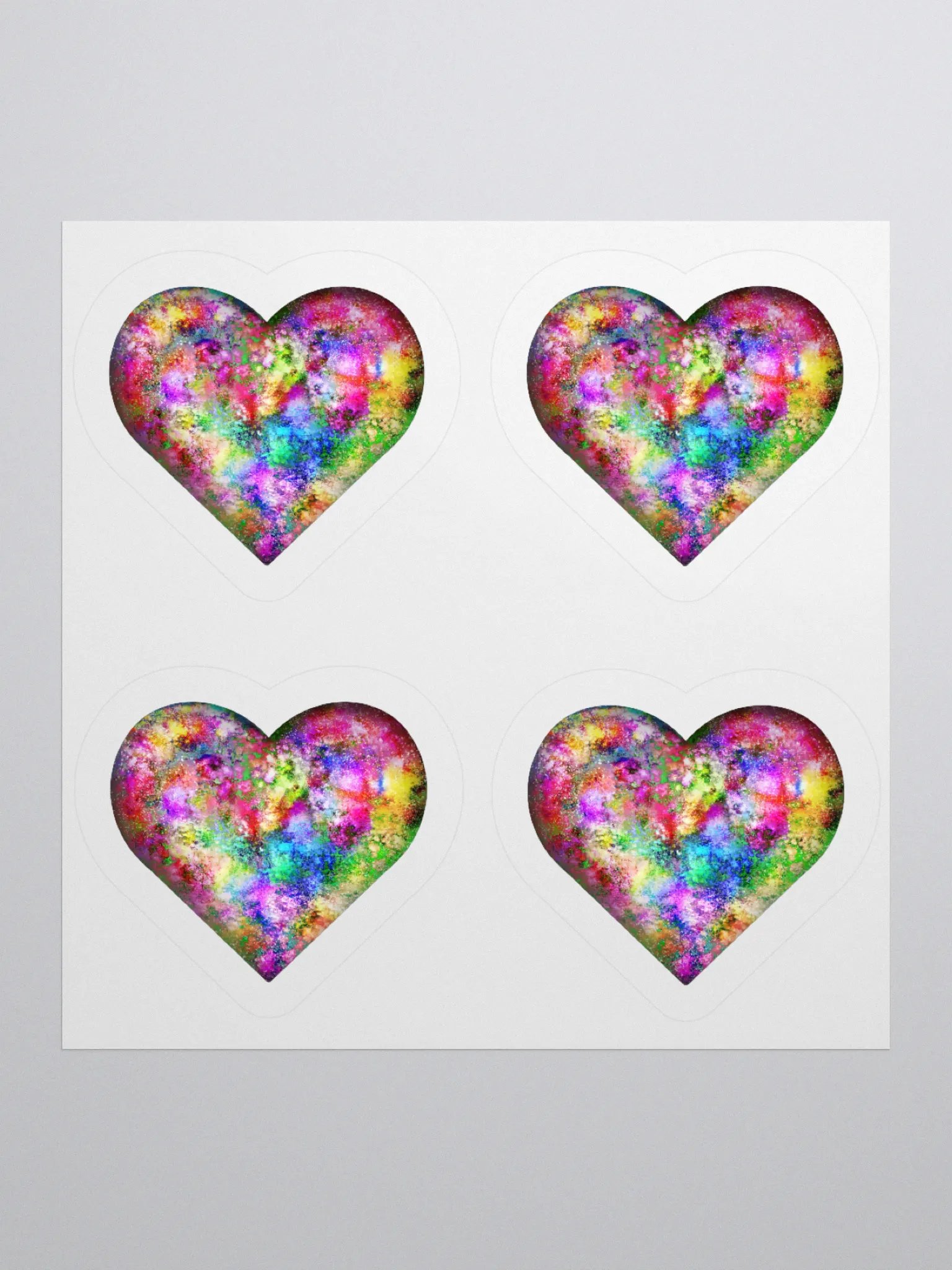 Leopard Skin colorful Graffiti Heart - Kiss Cut Sticker product image (1)