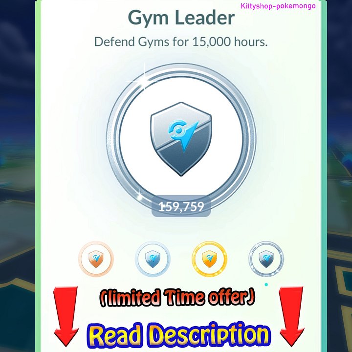 🟢Pokémon Go!🎖- Gym Leader Platinum Medal Achievement! (100% Safe) product image (1)