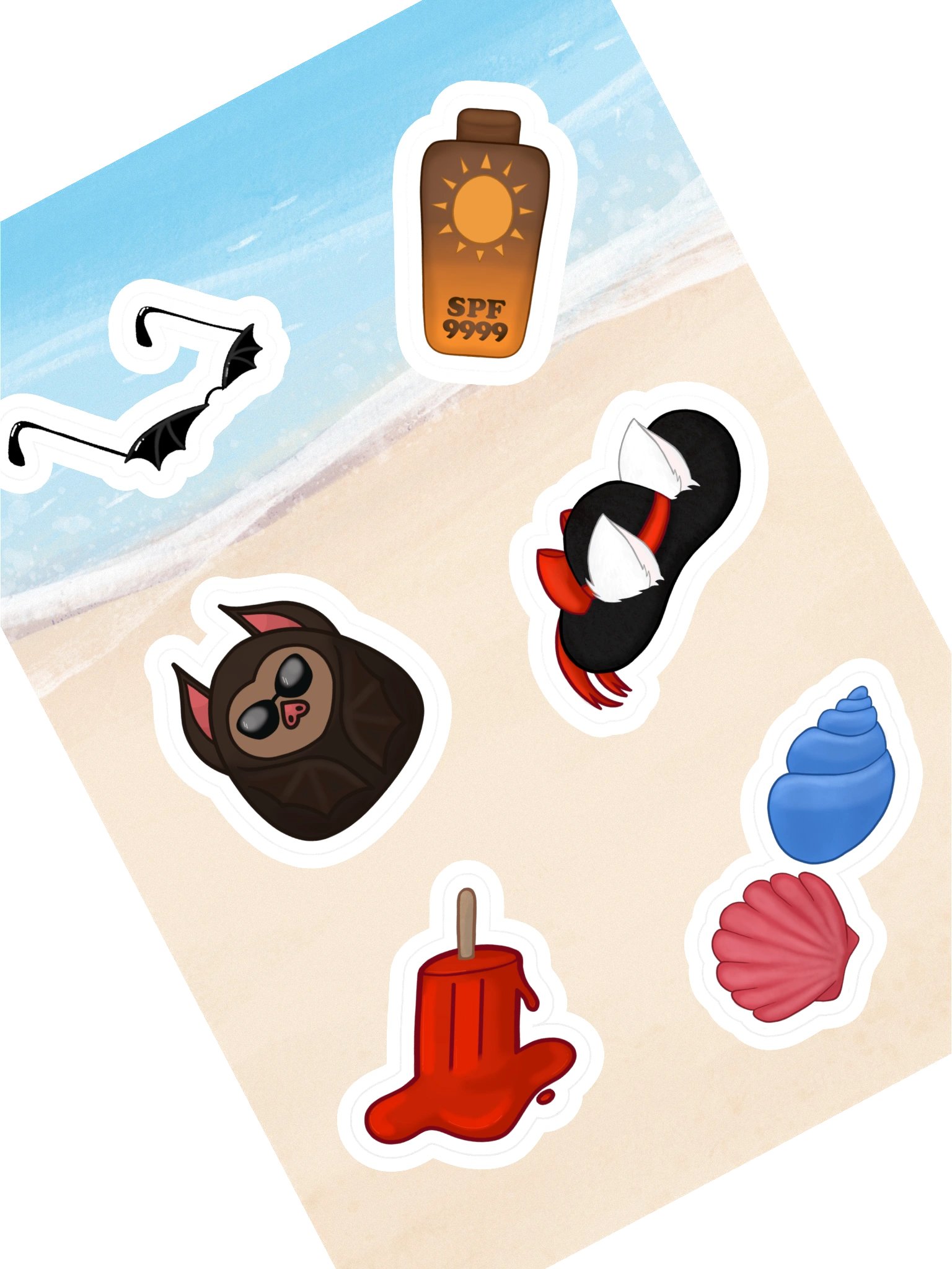 Summer Neko Essential Sticker Sheet product image (1)