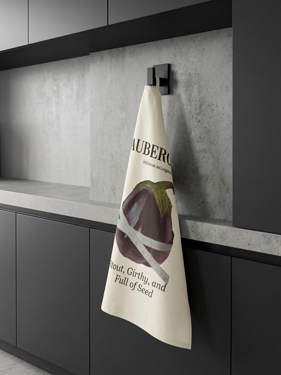 The "Aubergine" Botanical Tea Towel product image (2)