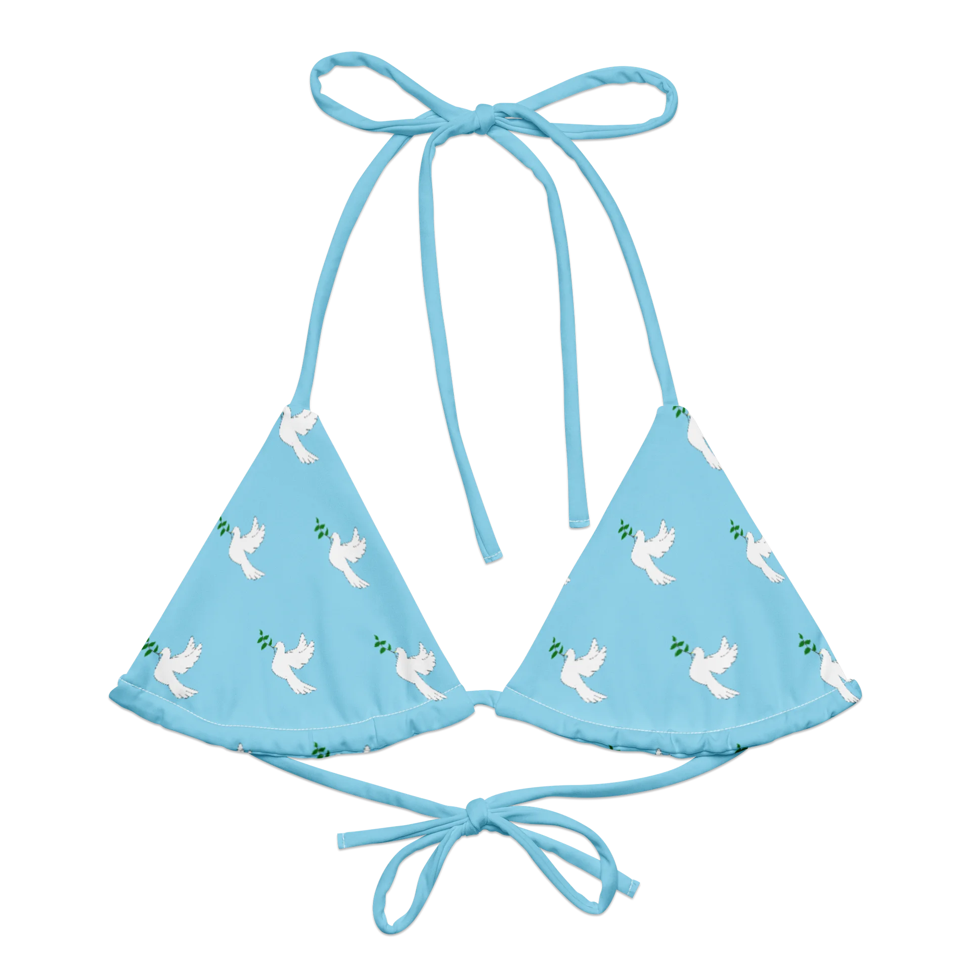 Blue Dove Pattern String Bikini Top product image (2)