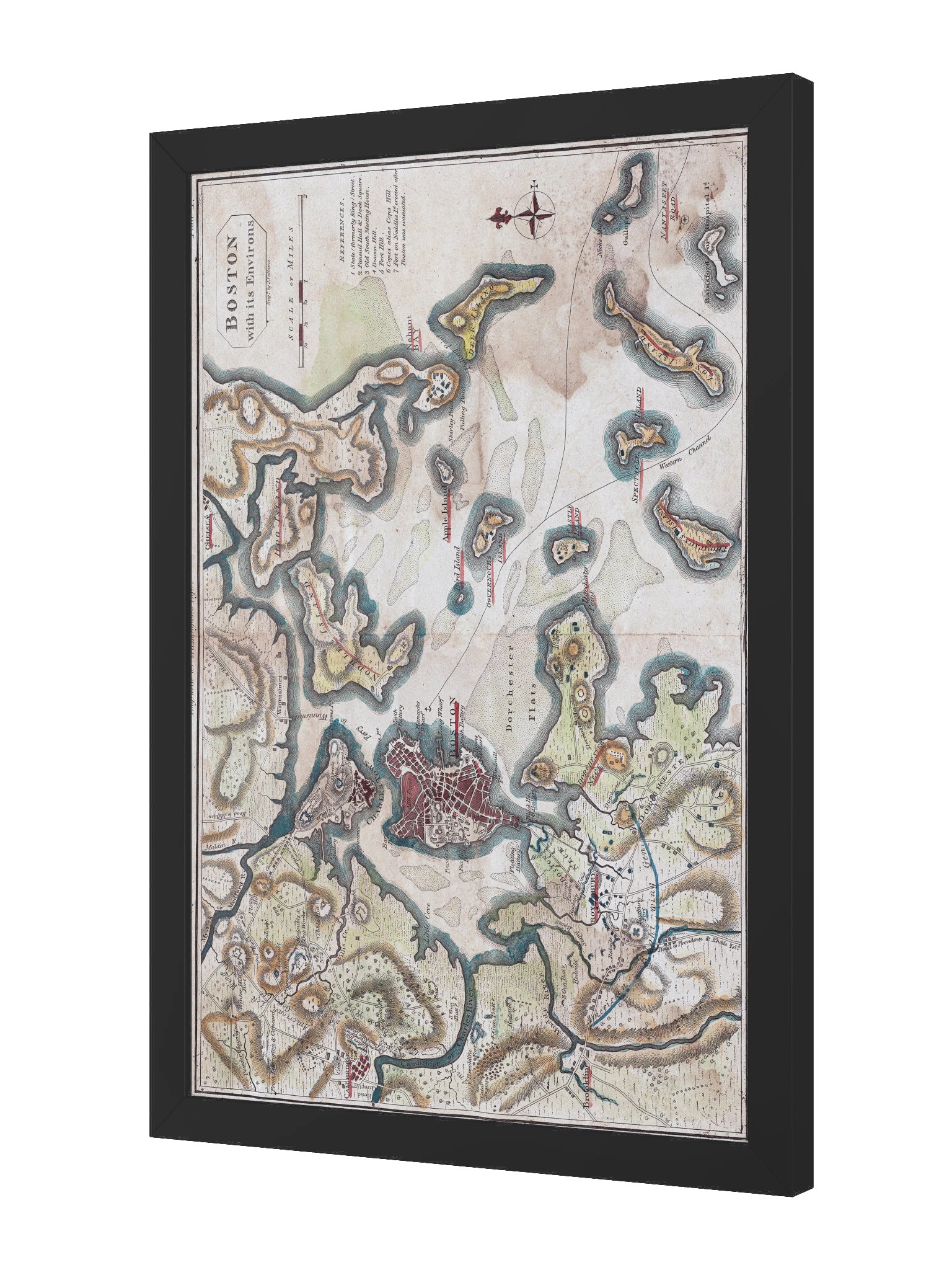 Boston with its Environs, 1806 Framed Map Poster product image (2)