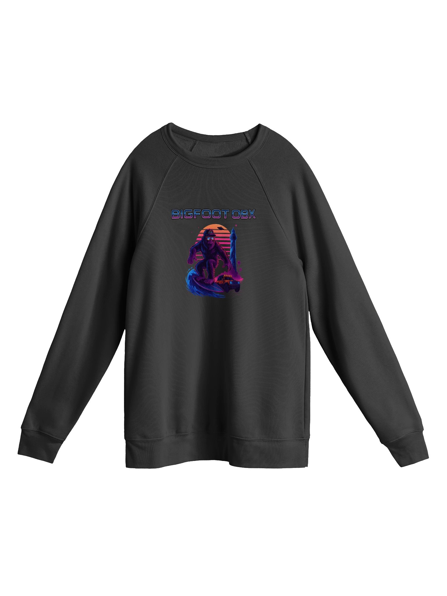 Destination Bigfoot Bronco Synthwave Bella+Canvas Unisex Sponge Fleece Raglan Sweatshirt (Multiple Colors Available) product image (3)