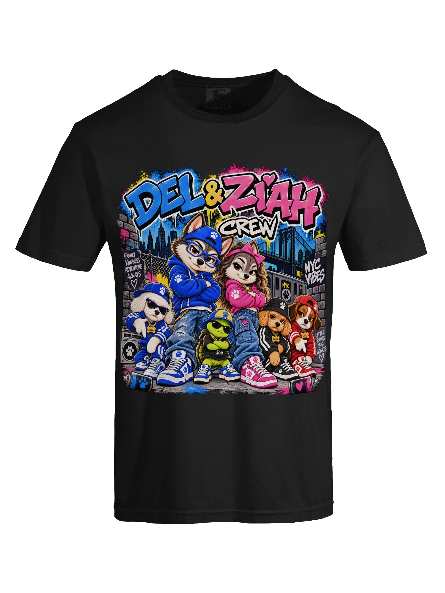 Del & Ziah Crew – 90s NYC Street Style Tee product image (9)