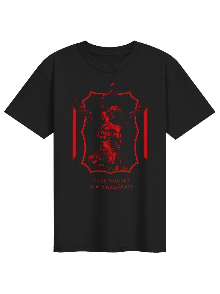 WAR ON WEAKNESS TSHIRT BACKPRINT RED product image (1)
