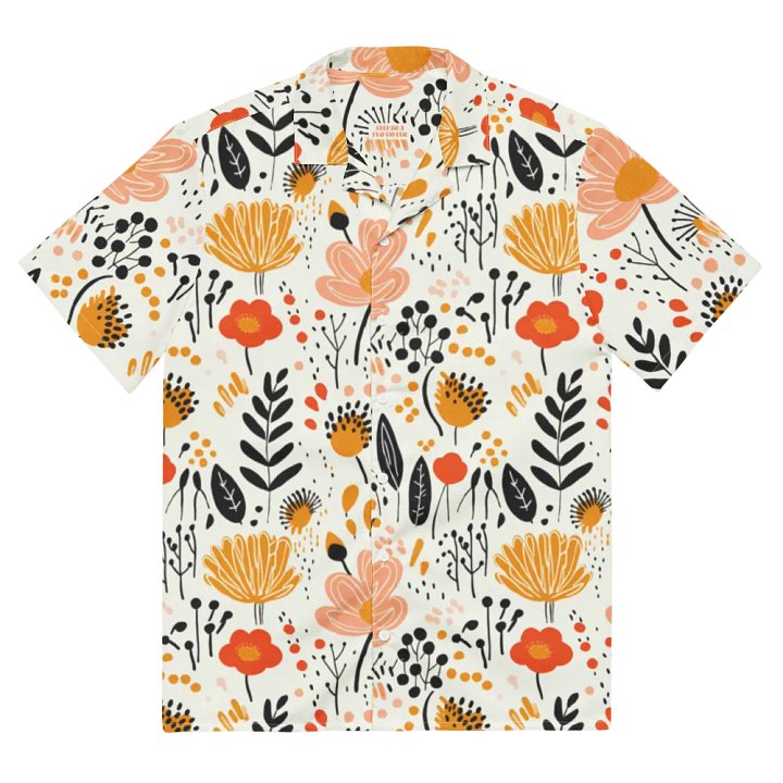 Retro Flowers Peach Hawaiian Shirt product image (2)