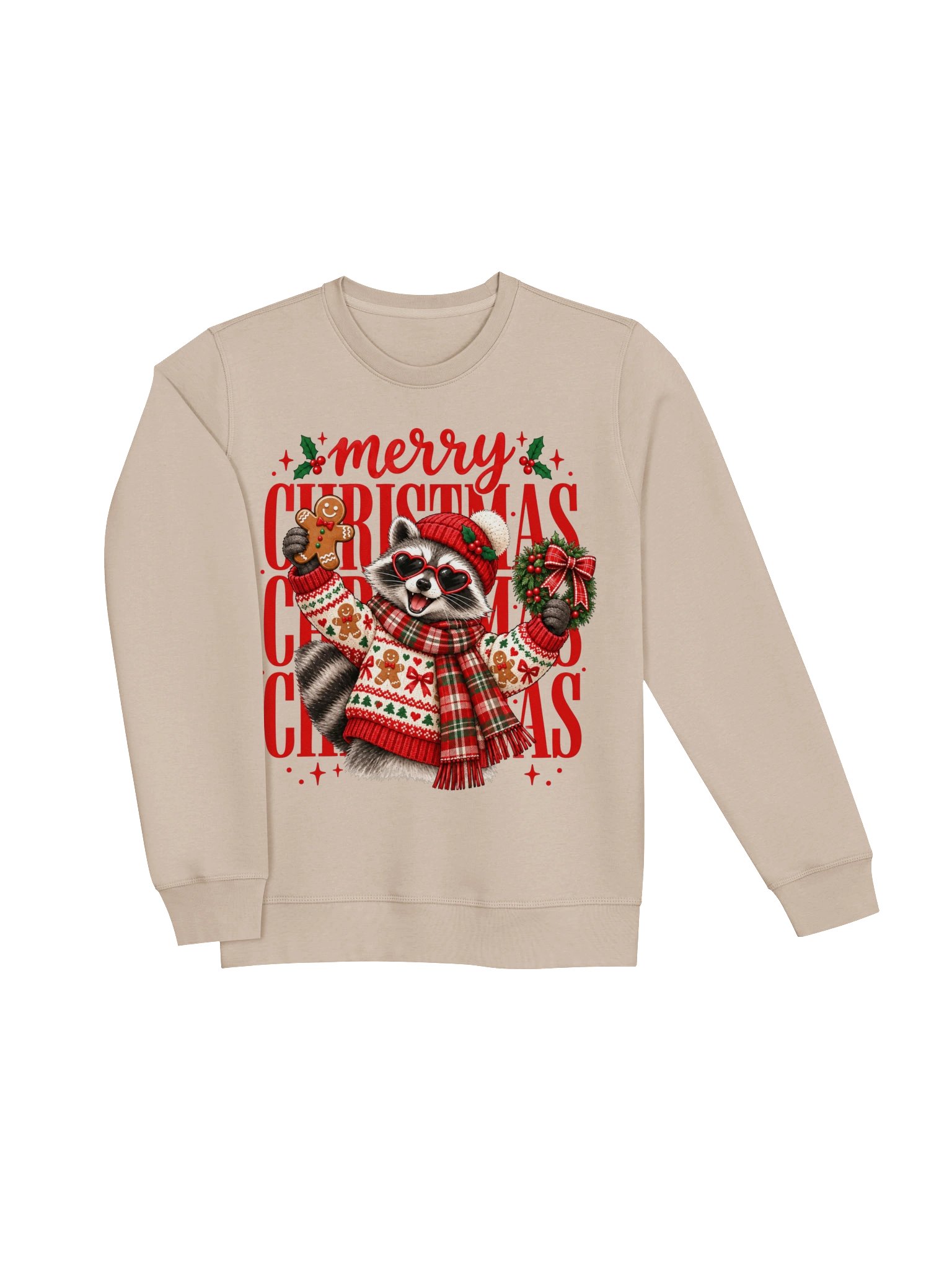 Christmas Raccoon Sweatshirt, Funny Merry Christmas Crewneck, Cute Holiday Animal Sweater, Raccoon Lover Gift product image (8)